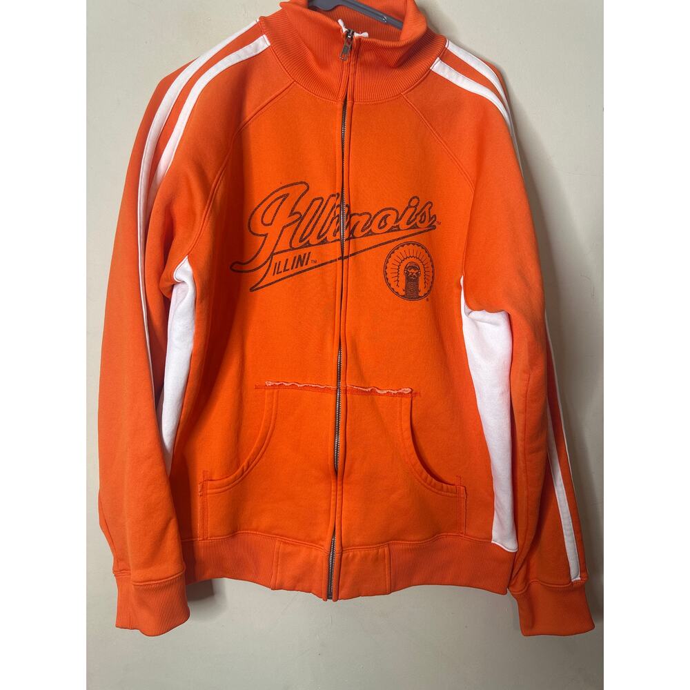 J. America University of Illinois Fighting Illini full-zip track jacket L c2